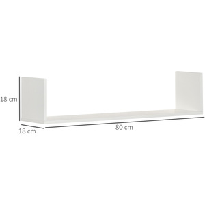 HOMCOM Set of 3 Wooden U Shaped Shelves - White by HOMCOM