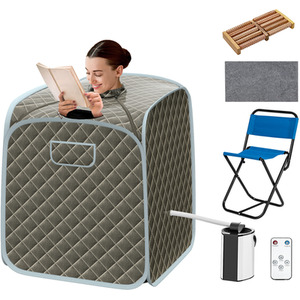 Portable Steam Spa Sauna - Grey by Costway