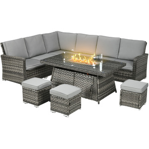 Outsunny 7 Pieces PE Rattan Garden Furniture Set - Grey by Outsunny