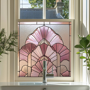 Africo Art Deco Stained Glass Window Film by Creative Printing Solutions