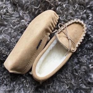 Mens Premium Suede Moccasin Slippers with Soft Suede Sole by Lambland