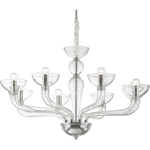 Casanova 8 Light Multi Arm Chandelier Clear Glass, E14 - Clear