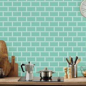 Metro Subway 3D Stick on Tile Sticker - Green by Walplus