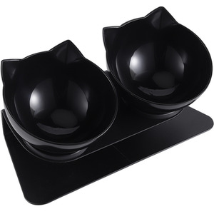 Double Bowl Slanted Cat Feeder by Livingandhome