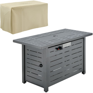 Outsunny Propane Gas Fire Pit Table - Black by Outsunny