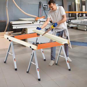 2 Pack Saw Horses Portable Sawhorses - Orange by Costway