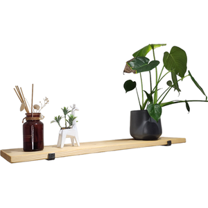 Slim Rustic Shelf with Industrial Brackets by Cush-Clark
