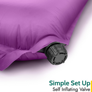 Extra Wide Single Self Inflate Mat 10cm - Purple by Trail