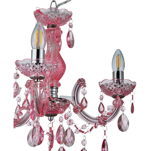Glow Marie 3 Light Chandelier - Pink by Litecraft