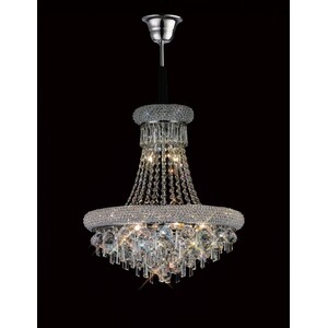 Alexandra Ceiling Pendant Chandelier 9 Light Polished Chrome, Crystal - Polished Chrome