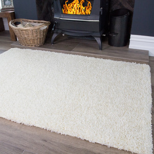Soft Value Natural Cream Shaggy Area Rug by The Rug House