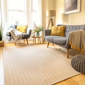 Natural Border Jute Area Rug by The Rug House