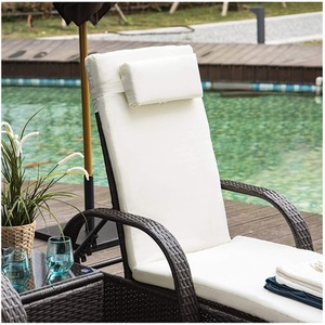 Outsunny Wicker Rattan Sun Lounger Set - Brown by Outsunny