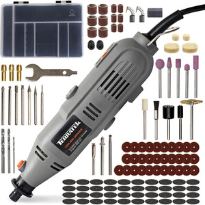 Rotary Tool Kit 135W Variable Speed and 120pc Accessory Set - Grey by Terratek