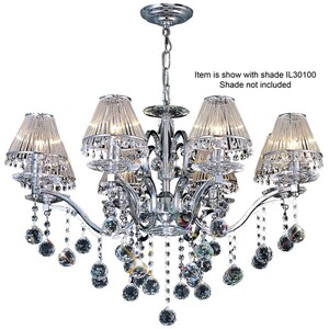Zinta Ceiling Pendant Chandelier 8 Light Polished Chrome, Crystal - Polished Chrome