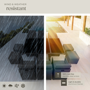 New York Rattan Garden Furniture Set with Protective Cover - Black by tectake