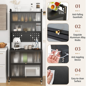 6-Tier Kitchen Pantry Cabinet - Black by Costway