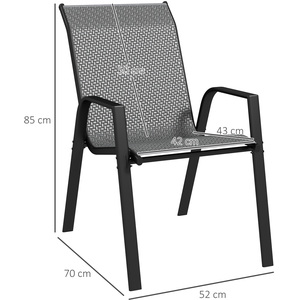Outsunny Rattan Garden Chairs Set of 4, Stackable Outdoor Armchair by Outsunny