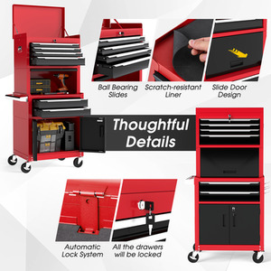 3-in-1 Tool Storage Cabinet Rolling Tool Chest by Costway