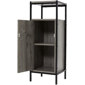 2-Tier Industrial Bathroom Floor Cabinet - Black by lifeideas