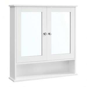 VASAGLE Bathroom Cabinet with Mirror, Wall Cabinet - White by VASAGLE