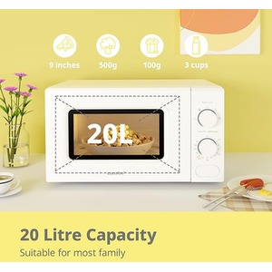 700W 20L Countertop Microwave Oven with Dual Knob by Comfee