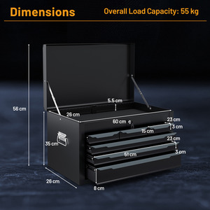 Tool Box Tool Chest Case - Black by Costway