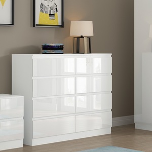 Gloss White Chest Of Drawers - White / 8 by FWStyle