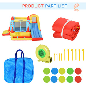 Outsunny Kids 3 in 1 Bounce Castle House - Yellow by Outsunny