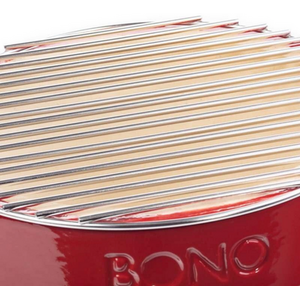 Kamado Bono Hibachi Small Ceramic BBQ Grill for Outdoor Charcoal Picnic Cooking - Red by Kamado Bono