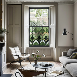 Bacoli Art Deco Stained Glass Privacy Window Film by Creative Printing Solutions