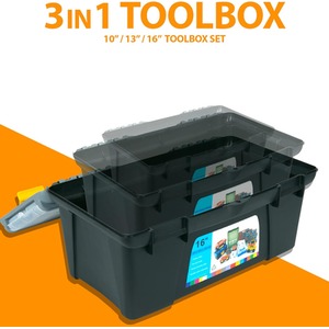 3 Piece Tool Box Set - Black