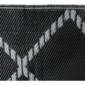 Patterned Outdoor Reversible Garden Rug - Black & White by Relsy