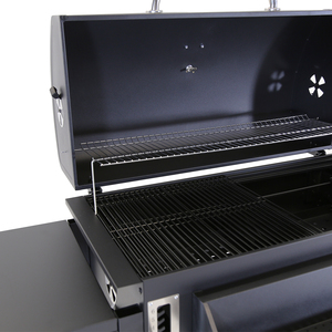 Deluxe Charcoal BBQ Grill with Chrome Steel Warming Rack - Black by Charles Bentley