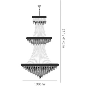 Alexandra Ceiling Pendant Chandelier 3 Tier 3Polished Chrome, Crystal - Polished Chrome