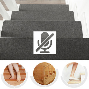 14PCS Non-slip Staircase Step Carpet Floor Protection - Dark Grey by Livingandhome