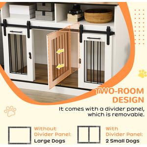 PawHut Dog Crate Furniture with Movable Divider - White by PawHut