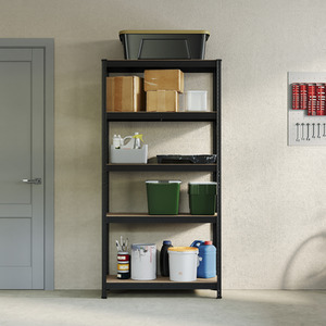 5 Tier Heavy Duty Adjustable Steel Garage Shelving Unit - 875kg Weight Capacity - Black / 30cm by Vida Designs