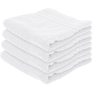 Cotton Bath Towels - 135cm x 70cm - Pack of 4 - White by Nicola Spring