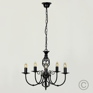 Memphis 5 Way Celling Light Chandelier - Black by ValueLights
