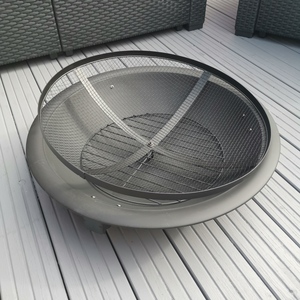 51cm Diameter Garden Log Burner Fire Pit Heater Bowl with Guard - Black by Samuel Alexander