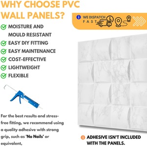 3D Wall Panels (50x50 cm) PVC Cladding Panel in Square Grid Lattice Design by NOVECRAFTO