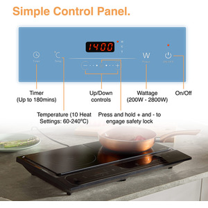 Double Induction Hob with LED Display - Black by VonShef