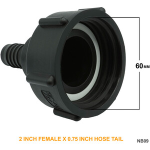 IBC S60x6 (2 inch) Female to (2 inch) Hose Tail by DNA PACKAGING LTD