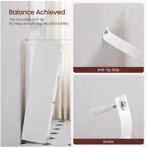 Slim Bathroom Storage Cabinet with two Shelves - White by VASAGLE