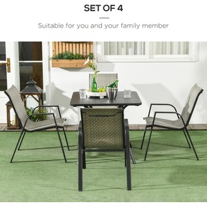 Outsunny Rattan Garden Chairs Set of 4, Stackable Outdoor Armchair by Outsunny