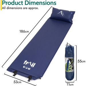 Single Self Inflate Mat with Pillow 2.5cm - Blue by Trail