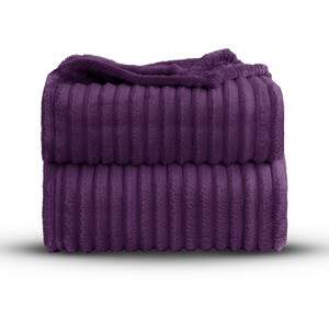 Snug Soft Chunky Ribbed Cord Plush Throw Blanket by Velosso