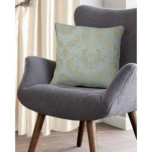 Traditional Damask Jacquard Cushion - Duck Egg by Intimates