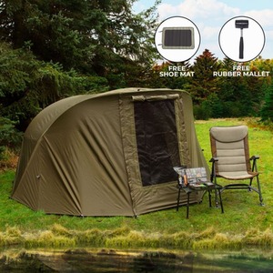 Fishing Bivvy 2 Man 300cm with Overwrap - Green by Monstershop